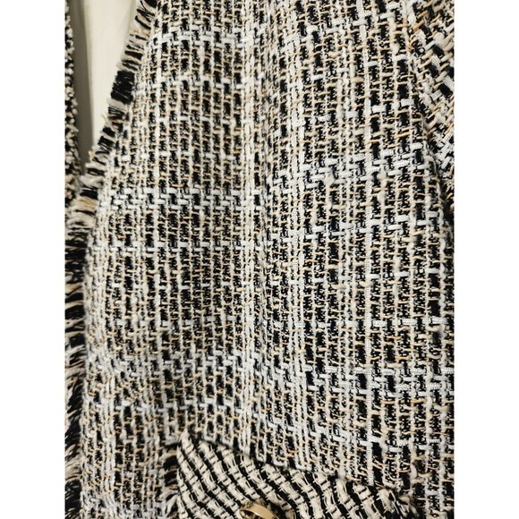 Chicos Tweed Frayed Fringe Blazer Size 0 Petite or Small‎ Petite - Picture 4 of 10